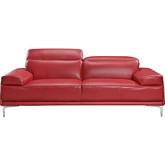 Nicolo Sofa in Red Bonded Leather